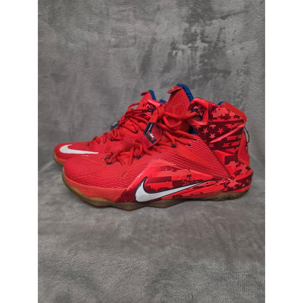 Nike LeBron 12 USA Independence Day Red White Blue 684593-601 Mens 12.5
